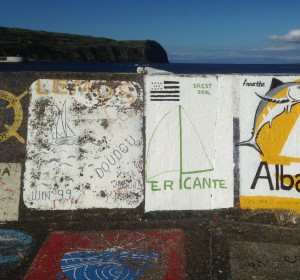 2014-05-31 18h35 Ericante sur le mur du quai à Horta Faial Açores