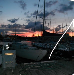 2015-09-26 19h20 soleil couchant au ponton Civitanova Adriatique Italie